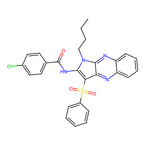 N-(1-BU-3-(PHENYLSULFONYL)-1H-PYRROLO(2,3-B)QUINOXALIN-2-YL)-4-CHLOROBENZAMIDE structure