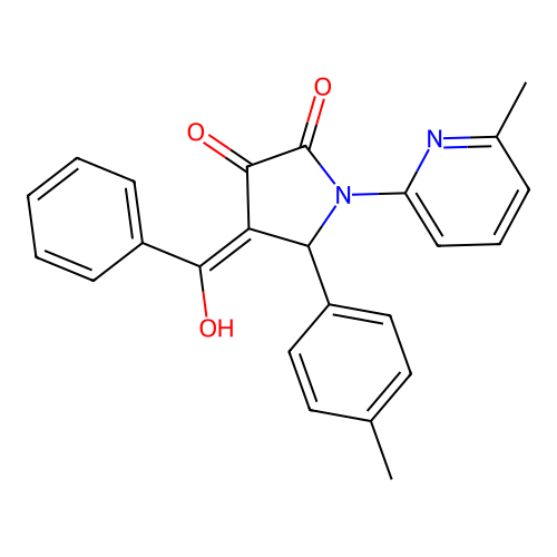 4-benzoyl-3-hydroxy-1-(6-methylpyridin-2-yl)-5-(p-tolyl)-1H-pyrrol-2(5H)-one structure