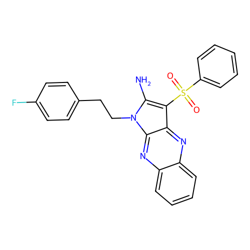 1-(4-fluorophenethyl)-3-(phenylsulfonyl)-1H-pyrrolo[2,3-b]quinoxalin-2-amine structure