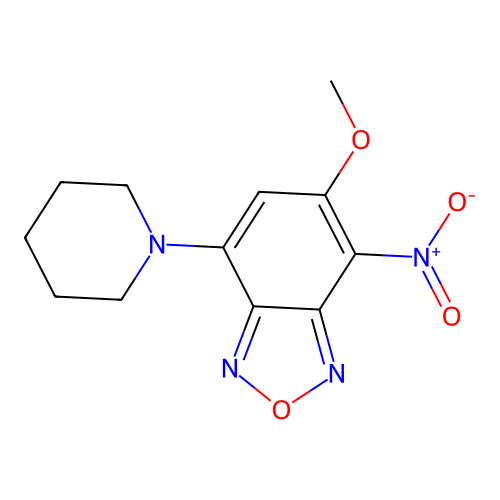 5-Methoxy-4-nitro-7-(piperidin-1-yl)-2,1,3-benzoxadiazole structure