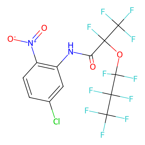 N-(5-chloro-2-nitrophenyl)-2,3,3,3-tetrafluoro-2-(heptafluoropropoxy)propanamide structure