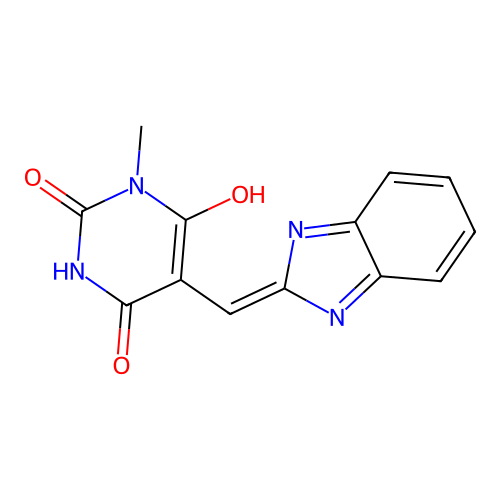 Pyrimidine-2,4,6-trione, 5-(1H-benzoimidazol-2-ylmethylene)-1-methyl- structure
