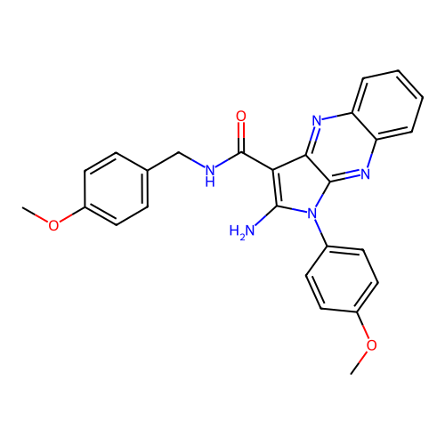 2-amino-N-(4-methoxybenzyl)-1-(4-methoxyphenyl)-1H-pyrrolo[2,3-b]quinoxaline-3-carboxamide structure