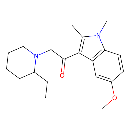 2-(2-ethylpiperidin-1-yl)-1-(5-methoxy-1,2-dimethyl-1H-indol-3-yl)ethanone structure