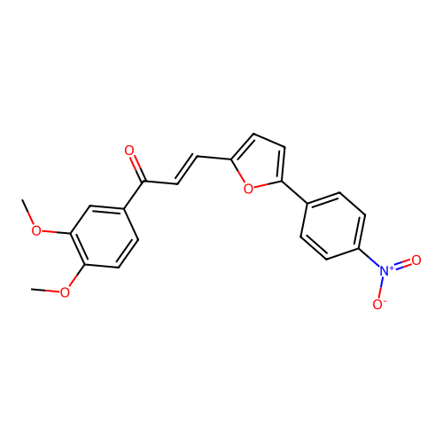 (E)-1-(3,4-dimethoxyphenyl)-3-(5-(4-nitrophenyl)furan-2-yl)prop-2-en-1-one structure