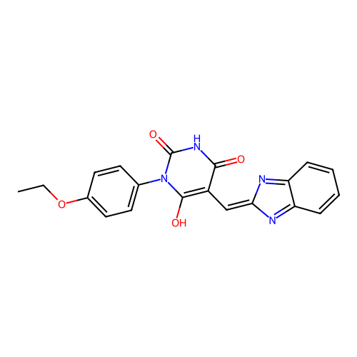 (5E)-5-(1H-benzimidazol-2-ylmethylidene)-1-(4-ethoxyphenyl)-1,3-diazinane-2,4,6-trione structure