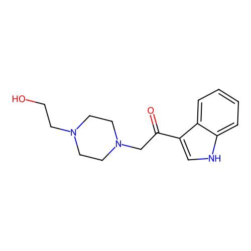 2-[4-(2-hydroxyethyl)piperazin-1-yl]-1-(1H-indol-3-yl)ethanone structure