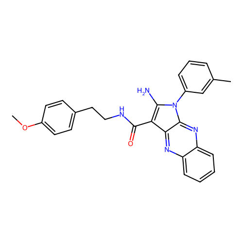 2-amino-N-[2-(4-methoxyphenyl)ethyl]-1-(3-methylphenyl)-1H-pyrrolo[2,3-b]quinoxaline-3-carboxamide structure