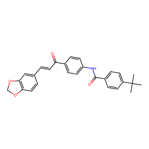 N-{4-[(2E)-3-(1,3-benzodioxol-5-yl)prop-2-enoyl]phenyl}-4-tert-butylbenzamide structure