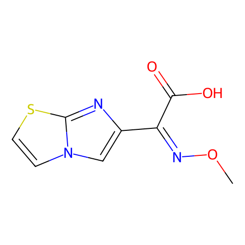 (2Z)-imidazo[2,1-b][1,3]thiazol-6-yl(methoxyimino)ethanoic acid structure
