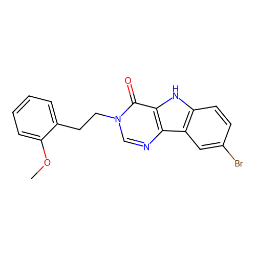 8-bromo-3-[2-(2-methoxyphenyl)ethyl]-3,5-dihydro-4H-pyrimido[5,4-b]indol-4-one structure