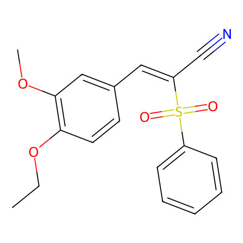 (Z)-3-(4-ethoxy-3-methoxyphenyl)-2-(phenylsulfonyl)acrylonitrile structure