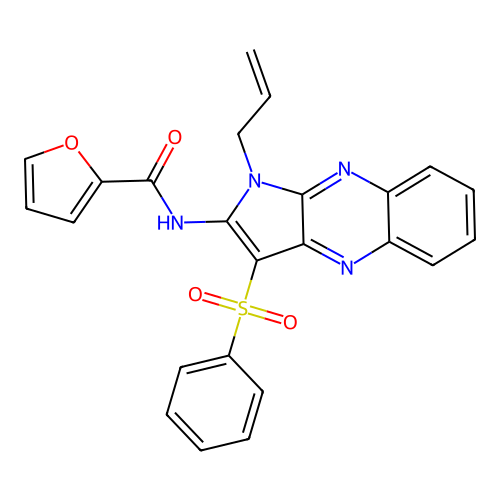 N-(1-Allyl-3-(phenylsulfonyl)-1H-pyrrolo(2,3-B)quinoxalin-2-YL)-2-furamide structure