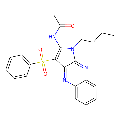 N-(3-Benzenesulfonyl-1-butyl-1H-pyrrolo[2,3-b]quinoxalin-2-yl)-acetamide structure