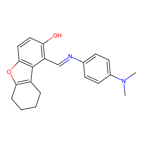 (1Z)-1-[[4-(dimethylamino)anilino]methylidene]-6,7,8,9-tetrahydrodibenzofuran-2-one structure