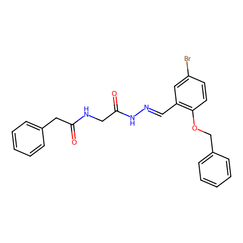 (E)-N-(2-(2-(2-(benzyloxy)-5-bromobenzylidene)hydrazinyl)-2-oxoethyl)-2-phenylacetamide structure