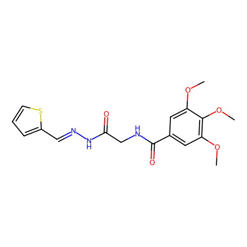 3,4,5-Trimethoxy-N-(2-oxo-2-(2-(2-thienylmethylene)hydrazino)ethyl)benzamide structure