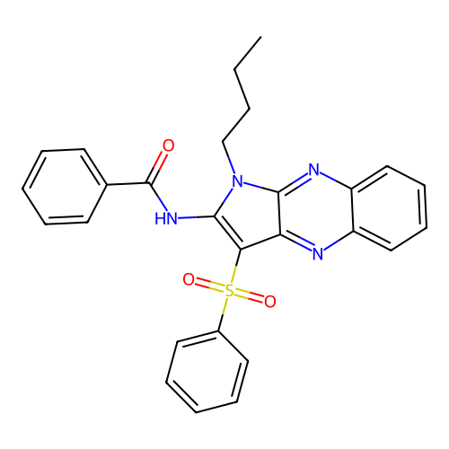 N-(1-Butyl-3-(phenylsulfonyl)-1H-pyrrolo(2,3-B)quinoxalin-2-YL)benzamide structure