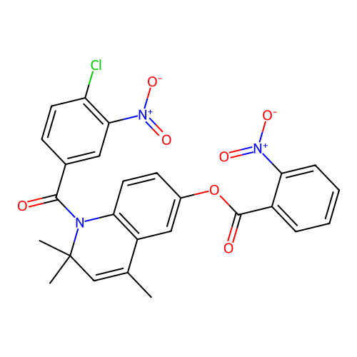 1-(4-chloro-3-nitrobenzoyl)-2,2,4-trimethyl-1,2-dihydroquinolin-6-yl 2-nitrobenzoate structure