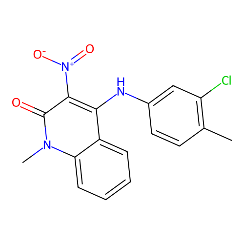 4-((3-chloro-4-methylphenyl)amino)-1-methyl-3-nitroquinolin-2(1H)-one structure