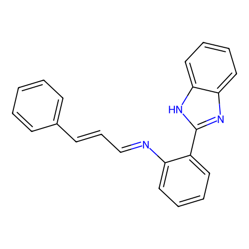2-(1H-benzimidazol-2-yl)-N-[(1E,2E)-3-phenylprop-2-en-1-ylidene]aniline structure