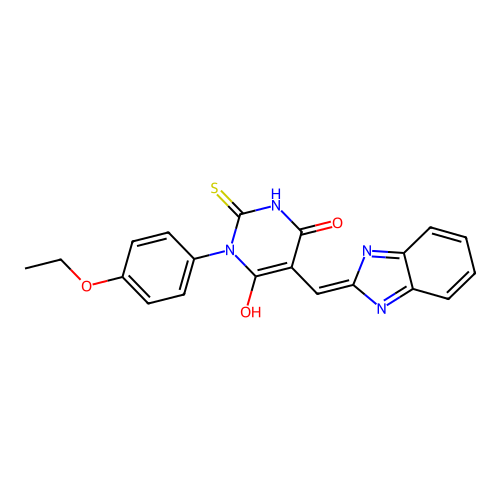 (5E)-5-(1H-benzimidazol-2-ylmethylidene)-1-(4-ethoxyphenyl)-2-sulfanylidene-1,3-diazinane-4,6-dione structure