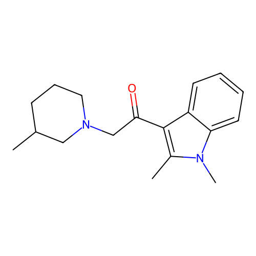 1-(1,2-dimethyl-1H-indol-3-yl)-2-(3-methylpiperidin-1-yl)ethanone structure