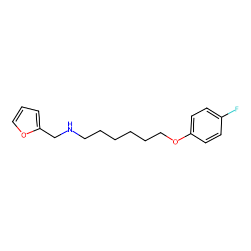 6-(4-fluorophenoxy)-N-(furan-2-ylmethyl)hexan-1-amine structure