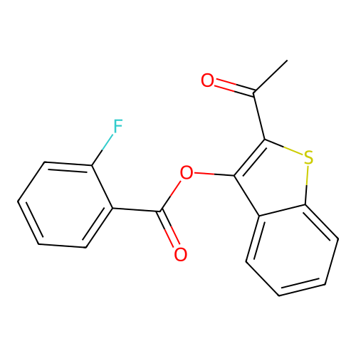 2-Acetylbenzo[b]thiophen-3-yl 2-fluorobenzoate structure