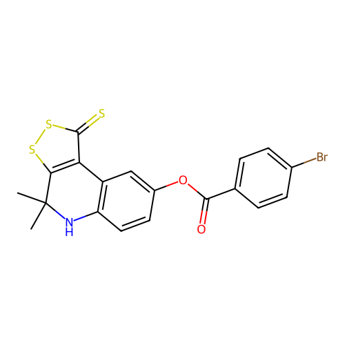 4,4-dimethyl-1-thioxo-4,5-dihydro-1H-[1,2]dithiolo[3,4-c]quinolin-8-yl 4-bromobenzoate structure