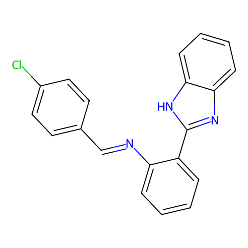 2-(1H-benzimidazol-2-yl)-N-[(E)-(4-chlorophenyl)methylidene]aniline structure