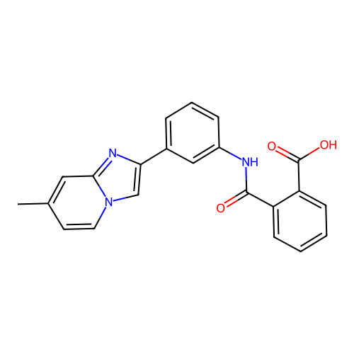 2-((3-(7-Methylimidazo[1,2-a]pyridin-2-yl)phenyl)carbamoyl)benzoic acid structure
