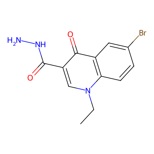 6-Bromo-1-ethyl-4-oxo-1,4-dihydroquinoline-3-carbohydrazide structure
