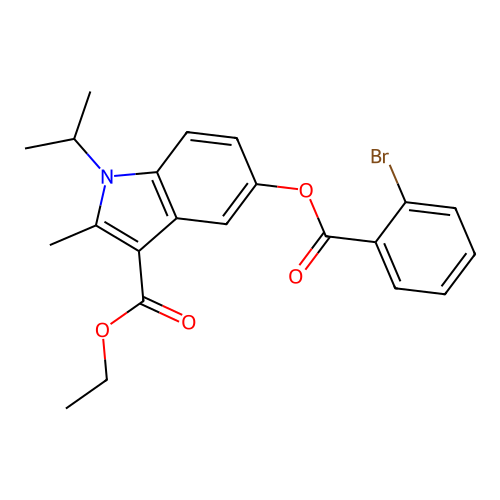 ethyl 5-((2-bromobenzoyl)oxy)-1-isopropyl-2-methyl-1H-indole-3-carboxylate structure