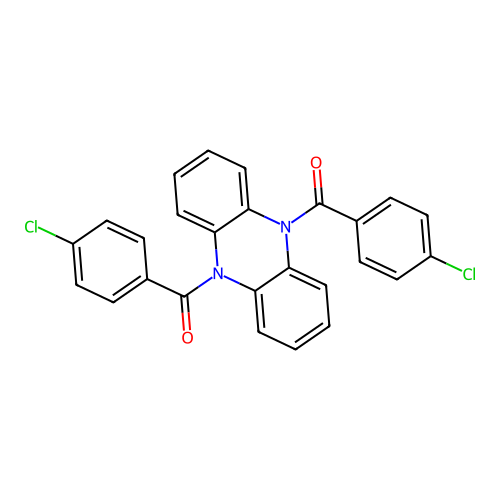 Phenazine-5,10-diylbis((4-chlorophenyl)methanone) structure