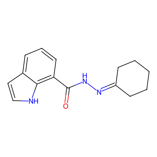 N'-cyclohexylidene-1H-indole-7-carbohydrazide structure