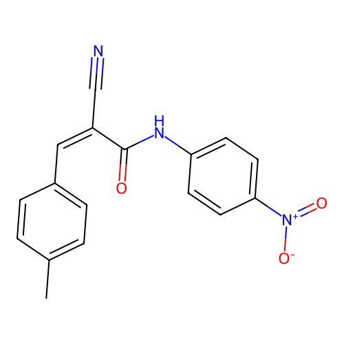 (Z)-2-cyano-N-(4-nitrophenyl)-3-(p-tolyl)acrylamide structure