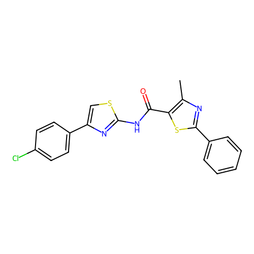N-(4-(4-chlorophenyl)thiazol-2-yl)-4-methyl-2-phenylthiazole-5-carboxamide structure