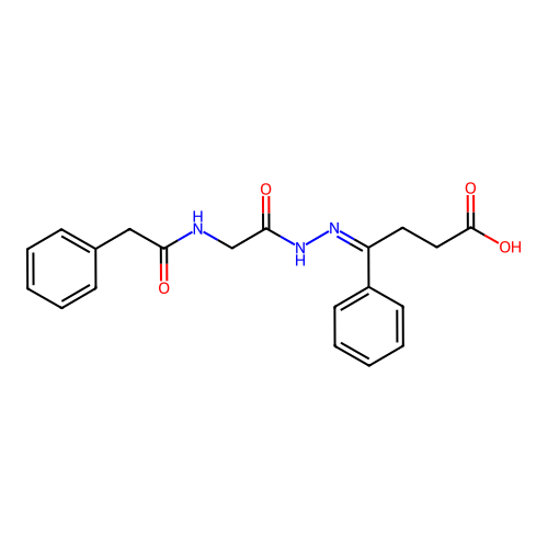 4-Phenyl-4-[(2-phenylacetylamino-acetyl)-hydrazono]-butyric acid structure