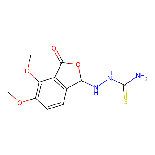 2-(4,5-Dimethoxy-3-oxo-1,3-dihydro-2-benzofuran-1-yl)hydrazinecarbothioamide structure