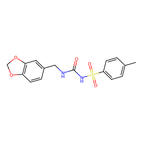 N-[(1,3-benzodioxol-5-ylmethyl)carbamoyl]-4-methylbenzenesulfonamide structure
