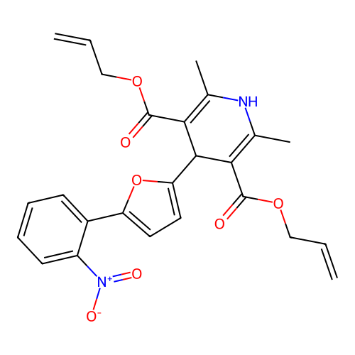 3,5-BIS(PROP-2-EN-1-YL) 2,6-DIMETHYL-4-[5-(2-NITROPHENYL)FURAN-2-YL]-1,4-DIHYDROPYRIDINE-3,5-DICARBOXYLATE structure