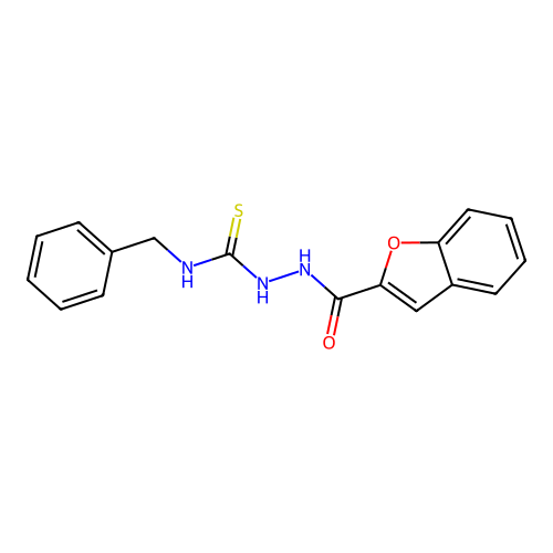 2-(1-benzofuran-2-ylcarbonyl)-N-benzylhydrazinecarbothioamide structure