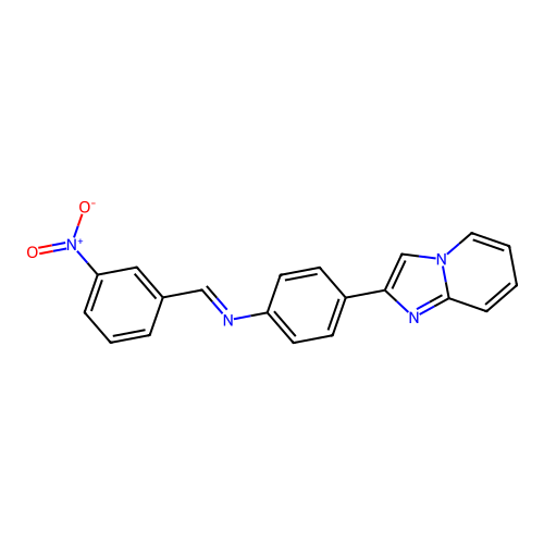4-(imidazo[1,2-a]pyridin-2-yl)-N-[(E)-(3-nitrophenyl)methylidene]aniline structure