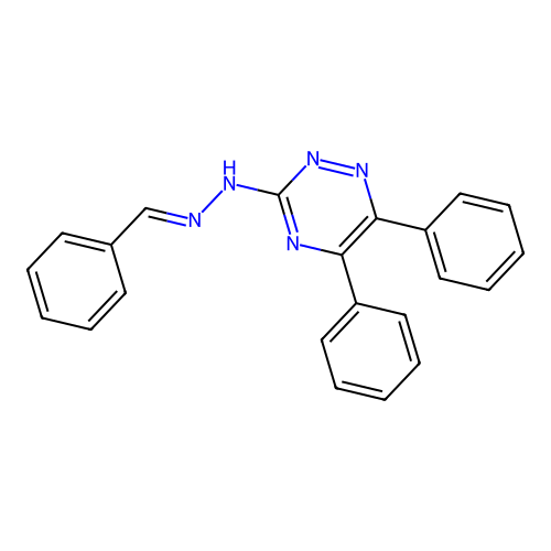 N-Benzylidene-N'-(5,6-diphenyl-(1,2,4)triazin-3-YL)-hydrazine structure