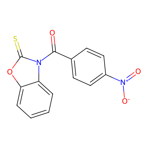 3-{4-nitrobenzoyl}-1,3-benzoxazole-2(3H)-thione structure