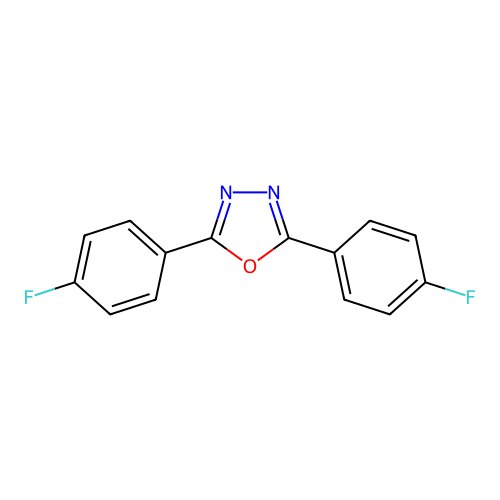 2,5-Bis(4-fluorophenyl)-1,3,4-oxadiazole structure