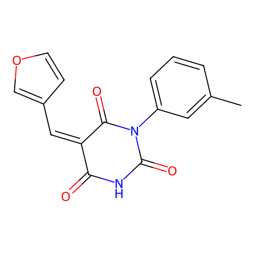 (5Z)-5-(furan-3-ylmethylidene)-1-(3-methylphenyl)-1,3-diazinane-2,4,6-trione structure