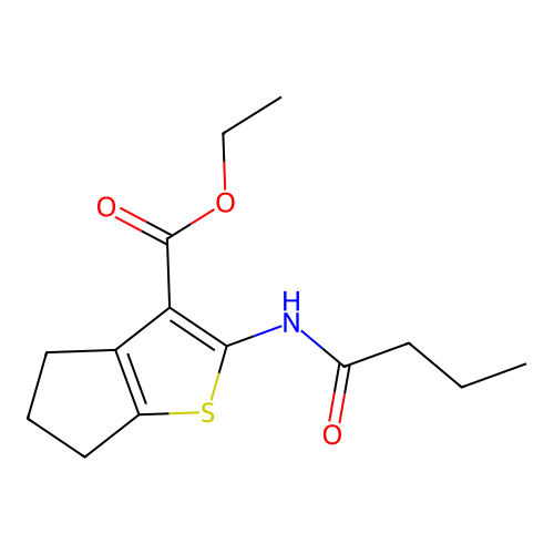 ethyl 2-(butanoylamino)-5,6-dihydro-4H-cyclopenta[b]thiophene-3-carboxylate structure