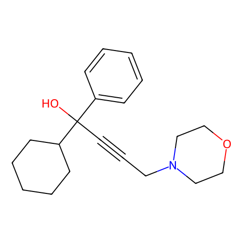 1-Cyclohexyl-4-morpholin-4-yl-1-phenyl-but-2-yn-1-ol structure
